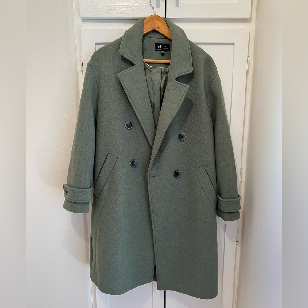 Heavy Zara trench. Sea foam green